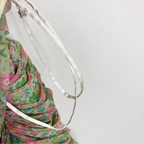 House of CB Ella Ruched Organza Mesh Mini Dress *Vintage Floral* - Picture 12 of 15